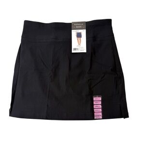 Rafaella Tennis Skort Stretch Pull On Skort Built In Shorts Black Size Small